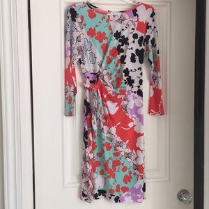 Blocked print dress
